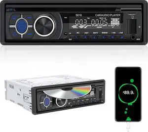 Single Din Car Radio CD Player,Car DVD Player with Bluetooth Hands-Free Calling Car Stereo MP3 Car Player Car Audio Receivers with AM/FM Radio,VCD,DVD,USB/SD Card/AUX-in MP3