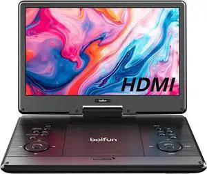 15.7" Portable DVD Player with 14.1" Large HD Screen, HDMI in, 5 Hours Rechargeable Battery, Support Sync TV, Phone, Laptop, USB, SD Card and Multiple Disc Formats, Dual Speaker, Black, 15.7" Portable DVD Player with 14.1" Large HD Screen, HDMI in, 5 Hours Rechargeable Battery, Support Sync TV, Phone, Laptop, USB, SD Card and Multiple Disc Formats, Dual Speaker, Black,