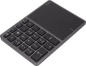 Wireless Numeric Keypad, 22 Keys 2.4G Bluetooth Number Keyboard with Touchpad, Type C Interface, Support for Win, for iOS, for Android, for OS X Systems(Grey)