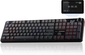EPOMAKER X Aula F108 PRO Wireless Gaming Keyboard with Screen, 8000mAh Battery, 104 Hot-Swappable and Programmable Keys and Knob, RGB Backlight, for Mac/PC/Android (Black Gradient)