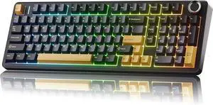 x Aula F99 Pro 99% Mechanical Gaming Keyboard  Wireless Bluetooth, 2.4Ghz RF, USB-C Wired Keyboard with RGB Backlit, Hot-Swappable Pre-lubed Linear Switches, PBT Keycaps, Numpad, Volume Knob