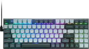 Rapid Trigger Gaming Keyboard, Hall Effect Magnetic Switch, Adjustable Actuation, 8k Hz Polling Rate, RGB Backlit, 80% Compact Wired with Number Pad for PC Gamer, Gray/Black