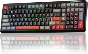 LINGBAO K98 Wireless Mechanical Gaming Keyboard, Tri-Mode BT5.0/2.4GHz/USB-C, Gasket Custom Hot-Swappable Linear Switches Creamy Keyboard with Number Pad, RGB Backlit Gaming Keyboard for PC Laptop