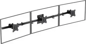 Triple Monitor Wall Mount for 17 to 32 Inch, Computer Monitor Arm for 3 Screens, Swivel Tilt Wall Mount with Mounting Holes 75x75/100x100mm, Per Arm Holds Up to 15.4lbs (013ARM), Black