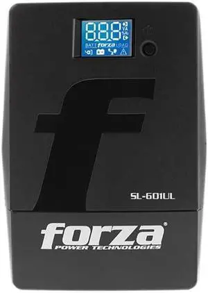 Smart UPS Battery Backup & Surge Protector with 6 Outlets by Forza | 600VA (360W) Interactive Surge Protector with Emergency Battery Backup Power Supply and AVR LCD Touchscreen