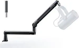 Mic Stand Desk, Low/High Profile Mic Arm Bear 4.5LBS with Extension Riser, Adjustable All Metal Desk Microphone Stand with Cable Channel, Boom Arm Mic Stand with 3/8'' 5/8'' Interface