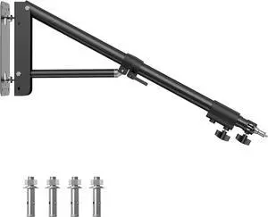 Ring Light Mount - Wall Mount Triangle Boom Arm 4.3ft/130cm Wall Stand Tirpod Support 180°Flexible Rotation for Studio Video Light, Monolight, Photography, Softbox, Reflector (4.3Ft)