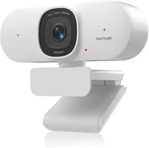 V15AF 2K Webcam for PC, 1080p 60FPS AutoFocus Web Camera with Microphone, Privacy Cover and Mute, 75°FOV Dual Microphone USB FHD Computer Camera, Plug and Play for Zoom/Skype/Teams, White