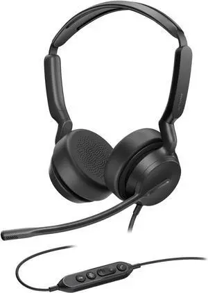 UH42 USB-A Headset with Microphone for PC Computer, Wired Headset Teams Certified, Noise Cancelling Mic, in Line Control, Mute Button, Cable Length 7.05FT, All Day Comfort