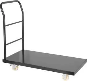 Platform Truck 3000 Lbs Capacity Steel Flatbed Cart, 47" x 24" Push Cart Dolly, Black Platform Cart for Luggage Moving