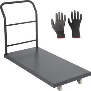 Heavy Duty Platform Truck, 48"x30" Flatbed Cart, 2000 lbs Capacity Steel Flat Dolly with Swivel Wheels, Industrial Utility Push Cart for Warehouse, Luggage, and Moving