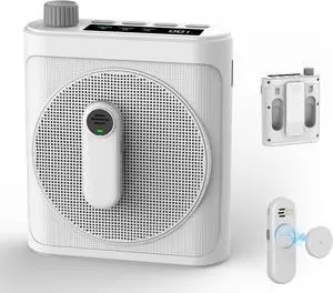 15W Wireless Voice Amplifier with 2 Magnetic Lavalier Mics & Noise Reduction - Bluetooth 5.3 PA System for Teachers, Tour Guide, Yoga - 15H Rechargeable Battery, Waist-Mount Design (White)