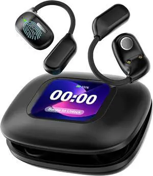 AI Translation Earbuds Real Time 144 Languages, LCD Touch Screen Wireless Bluetooth Open Ear Translator Earbuds, Audifonos Traductores Inglés Español with APP Translating Device