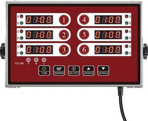 Kitchen Timers for Cooking  6 Channel Commercial Kitchen Timer Restaurant Kitchen Supplies  Stainless Steel LED Technology Kitchen Timer Digital  Reminder Function, Loud Alarm, Red