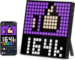 Pixoo 16 - Pixel Art Digital Clock with APP Control & WiFi Connects, 16x16 Pixel LED Large Display Smart Clock with Date, Event Reminder, Message Board for Home, Office, Bedrooms