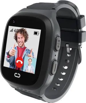 Kids Smart Watch Boys with GPS Tracker & Video Calling 4G Kids Cell Phone Watch Age 5-12, One-Key SOS Call Voice Chat Camera Alarm Clock Touch Screen MathGame GPS Tracker Watches for Kid Gifts(Black)