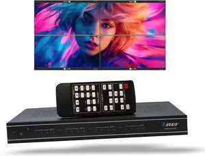 4K 4x4 Seamless HDMI Matrix Switch Video Wall Controller Upto 4K@60hz 4:4:4 8-bit - HDMI 2.0, HDCP 2.2, 18 Gbps, UltaHD 2x2, 1x4, 1x2, 4x1-180 Degree Rotate - Remote Control (UHDS-404VW)