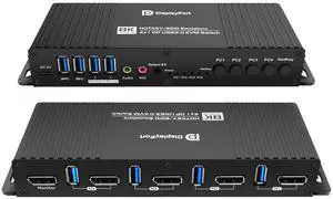 Kvm Switch Displayport EDID 1 Monitors 4 Computers 4K 144Hz Hotkey Switching dp Switch 1 Monitors dp 1.4 1440P 144Hz 165Hz 240hz kvm Switches displayport EDID