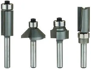 #404 4 Piece Compact Router Bit Set, 1/4" Shank