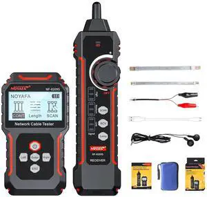 NF-8209S Network Cable Tester, Ethernet Cable Tester with PoE, NCV, 200M Length Test, Port Flashing, CAT5, CAT6 Line Tracer, Fault Line Scanner for Cable Tracing, LAN Network Cable Tracer Kit
