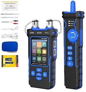 NF8508 Network Cable Tester with Optical Power Meter, Multifunctional Rechargeable Network Tool VFL, RJ11 RJ45/PoE Tester/CAT5 CAT6/NCV/10mw Visual Fault Locator/Length Measurement,Phone line Tracer