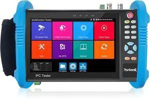 CCTV Camera Tester, 8K 32MP 4K 12MP IP Camera Tester CVBS Camera Tester 7" IPS Touch Screen Cable Tester Network Tool Support POE HD 8GB TF Card DC 5V/12V/24V Output IPC Tester IPC-9800Pro