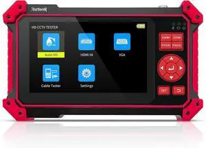 CCTV Tester Monitor Auto HD Coaxial Camera Tester 4K 8MP TVI/CVI/AHD/CVBS Video Monitor 5 inch TFT-LCD Screen Support Cable Tester, HD VGA Input PTZ Control RS485 OSD Menu DC12V Power Output