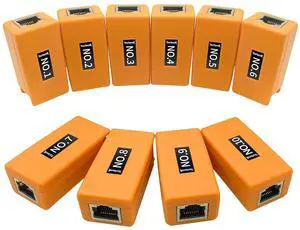 Network Cable Tester,Remote Kits NO.1 to NO.10 for RJ45,Cat5,Cat6, 5E,6E, Working with CCTV Camera TesterSupport Measure Length,Host/Test Box Fault Location,Short Circuit Test