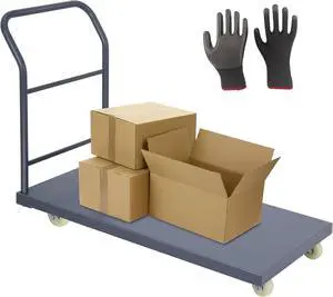 Heavy Duty Platform Truck Cart, 48"x24" Flatbed Cart, 2000 lbs Capacity Flat Cart with Wheels, Industrial Utility Push Cart for Warehouse, Luggage, and Moving