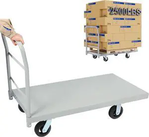 Platform Truck Flat Push Cart, 2500LBS Weight Capacity, Dolly Heavy Duty Hand Trucks with 360 Degree Swivel Rubber Wheels, 24x48 Large Size Cart