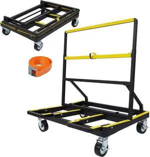 Folding Hand Truck-2200 LBS Heavy Duty Luggage Cart,Utility Dolly Platform Cart with 360° Rotating Wheels & 1 Binding Rope for Luggage,Travel,Moving,Office Use