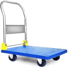 Foldable Push Cart Dolly | Heavy Duty Platform Truck with 880 lbs. Capacity | Collapsible Cart with Wheels and Handle | Under Desk Space Saving 360° Swivel Hand Push Flatbed Moving Wagon