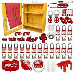 BULANGD Lockout Tagout Station Loto Kit 138 Pieces, Safety Padlocks, Lockout Hasp, Lock Out Tags, Circuit Breaker Lock, Cable Lock, Plug Lock Lockout Tagout Cabinet
