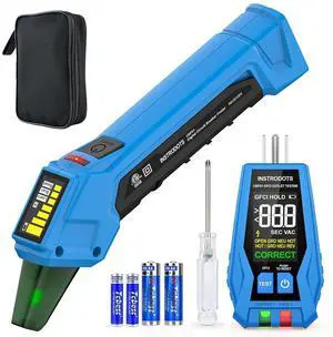 Circuit Breaker Finder, Digital Breaker Finder with GFCI Outlet Tester, AC 90-135V Electrical Circuit Tracer with Buzzer Alarm & Color LCD Display, Includes Batteries & Carrying Case