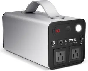 Portable Power Station 300Wh/81000mAh Laptop Power Bank with 300W AC Outlet, 18W QC/TYPE-C Ports, Backup Battery Powered Supply, Emergency Generator for Outdoor Home Travel Camping