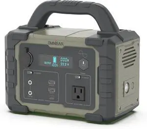 Ironman300-120V 300W Portable Power Station - 299.5Wh Outdoor Backup Power Supply with LED Flashlight - For Travel and Home Emergency (Ironman300 Olive Green)