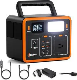 Portable Power Station 90,000mAh, 288Wh LiFePO4 Battery Bank, 300W (Peak 600W) Solar Generator, with 110V AC Outlet for Camping & Emergency Backup