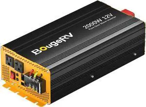 2000W Pure Sine Wave Inverter Convert 12V DC to 120V /110V AC, Fully 2000W Output, Built-in BT for  APP, Wired Remote Controller, Off-Grid Solar System, RV, Backup Power