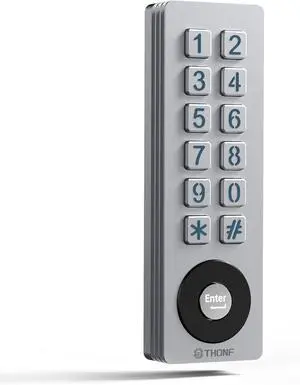 Universal Garage Door Opener Wireless Keyless Keypad for LiftMaster Chamberlain Genie Craftsman Linear Wayne Dalton Openers Produced, Metal Case Keyless Garage Door Access System (Rectangular)