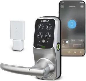Secure Pro Smart Lock Wi-Fi, Keyless Entry Digital Keypad Door Lock, 3D Biometric Fingerprint Sensor Front Door with Handle, Voice Control & Auto Lock - Latch Edition