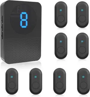 Caregiver Pager Wireless Call Button System Call Bell Alert Button Wireless Calling System for Elderly at Home/Deaf Eldrely/Clinic/Medical Institution/Nursing Home (CC22WH 8-1)