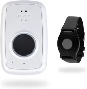 - On-The-Go Mobile Medical Alert System for Seniors - GPS Capabilities, Included Waterproof Wearable Panic Button, 24/7 U.S. Based Monitoring (Black Wristband)