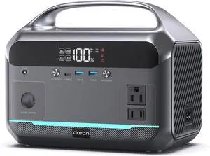 Portable Power Station 90,000mAh, 288Wh LiFePO4 Battery Backup w/ 2× 350W (600W Surge) 110V Pure Sine Wave AC Outlets, Solar Generator for Home Backup, CPAP, RV, Camping, Off-Grid & Emergency Power