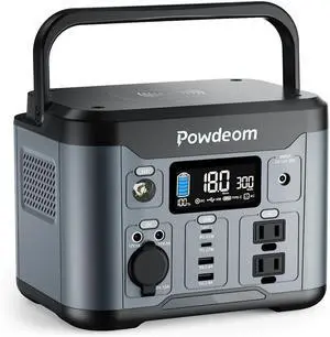 300W Portable Power Station,  296Wh Power Bank with AC Outlet, Solar Generator Laptop Charger, Battery Backup Power Supply for Camping, Outdoors, Home Emergency Outage