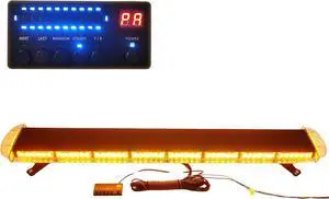 12V-24V 55" 108 LED Amber Light Rooftop Emergency Warning Light bar 26 Strobe Patterns Vehicles Security Law Snowplow Tow Trucks Crane Construction Cars Wreckers Beacon Lights