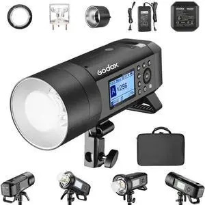 AD400PRO 400Ws GN72 TTL 1/8000s HSS 2.4G X System All-in-One Outdoor Flash Speedlite Strobe Light,Battery-Powered Monolight,390 Full Power Pops,30W LED Modeling Lamp,0.01-1s Recycle Time