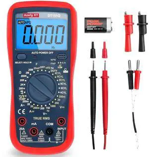 Automotive Multimeter, True RMS CAT III 600V, AC/DC Voltage/Current Tester, Temp/Freq/Ohm/Duty Cycle, 4-8 Cylinder Dwell Angle Test, Capacitance & HVAC/Industrial Tools with Engine RPM Measurement.