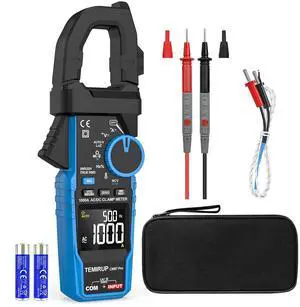 Inrush Digital Clamp Meter Multimeter -  T-RMS 6000 Counts 1000A Amp Voltage Tester with VFD, LOZ, Measures NCV, AC/DC Voltage Current, Continuity Capacitance Frequency Resistance, Temperature