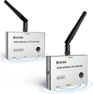Wireless HDMI Transmitter and Receiver 4K, 328FT/100M Long Range HDMI Extender with Ultra-Low Latency, Plug & Play Streaming Device for PC, Laptop, Projector, TV, Home Theater & Gaming
