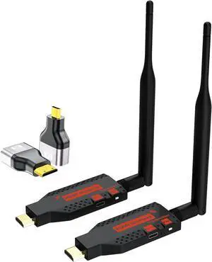 2025 Upgraded Wireless HDMI Transmitter and Receiver, 330FT/100M,4K Decode 1080P Output,Plug & Play Portable 2.4G/5G Wireless HDMI Extender Kit for Desktop,PC,TV Box, PS5/4 to TV/Monitor/Projector